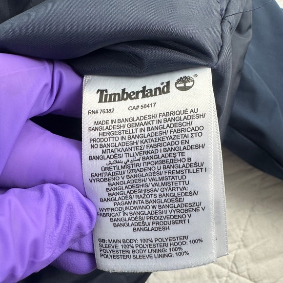 Timberland Mens Navy Blue Hooded Windbreaker Rain Jacket TB0A5UVW M Gorpcore